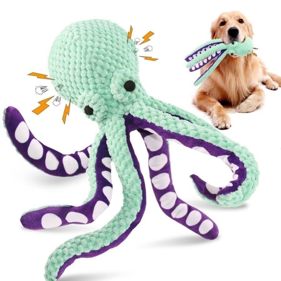 Indestructible Dog Chew Toy - Juguete de Peluche de Pulpo con