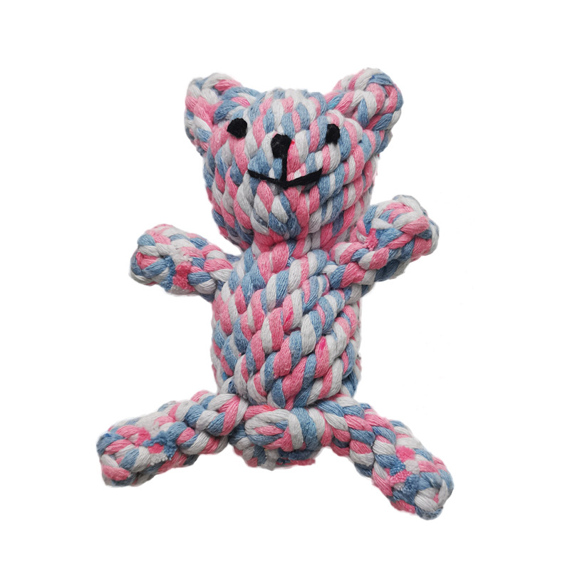 Interactive Squeaky Plush Dog Toy - Cuerda de Algodón para Mascotas, Simulación