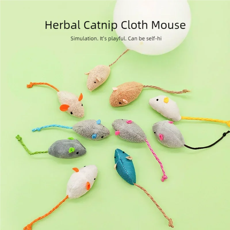 Catnip Interactive Plush Mouse - Juguete para Gatos con Hierba Gatera,
