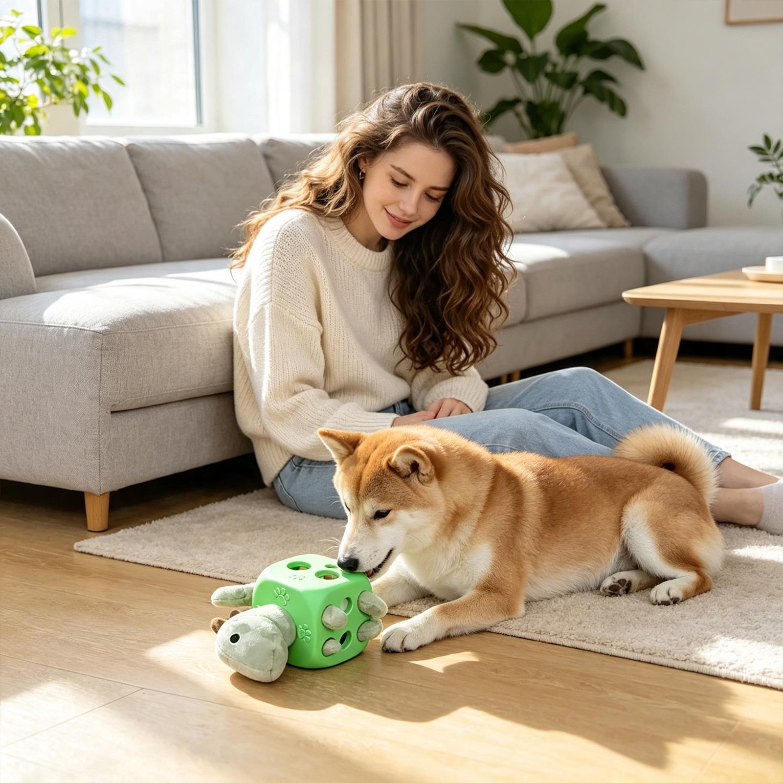Rubber Treat Dispensing Dog Toy - Juguete interactivo para perros, juguete interactivo